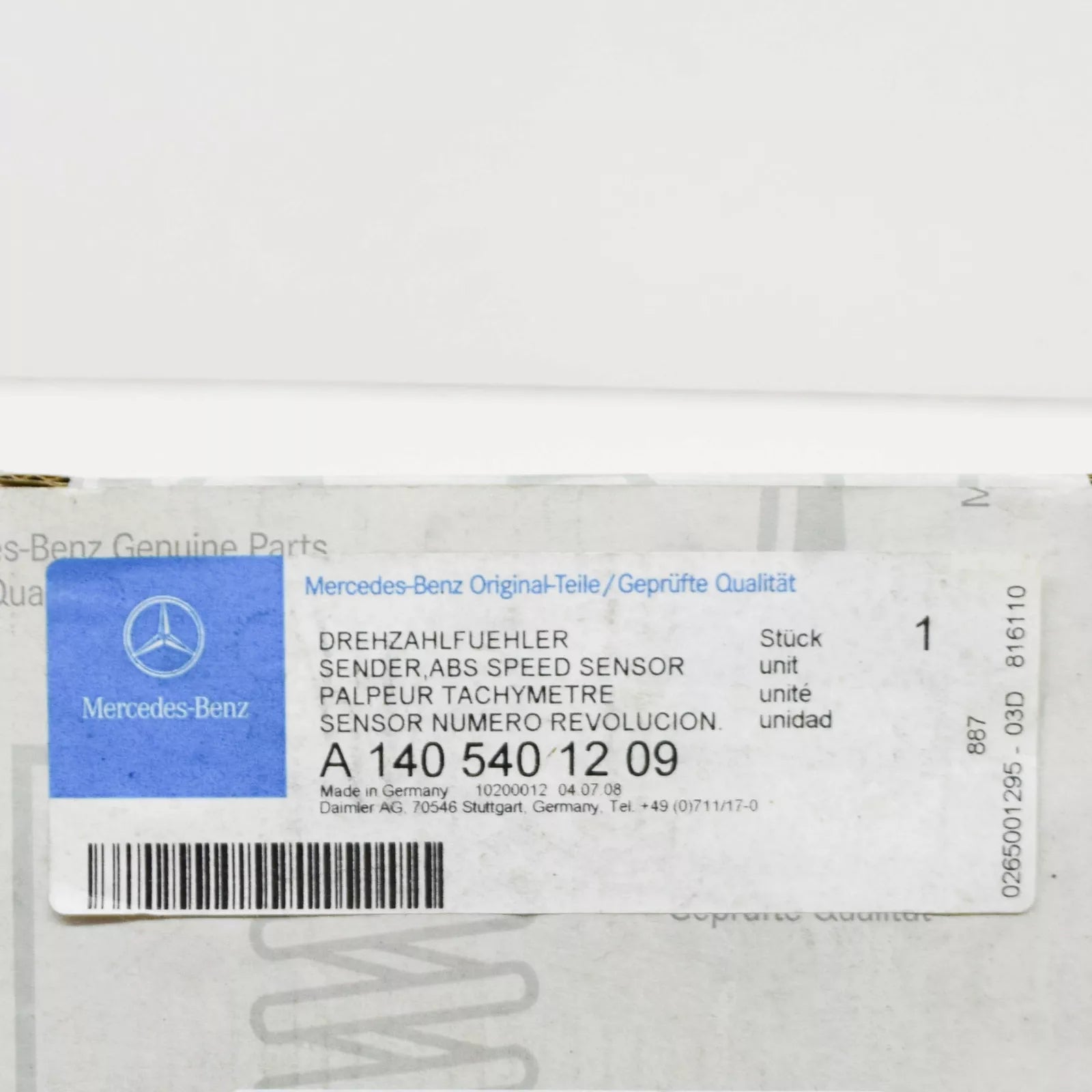 NEW MERCEDES BENZ S W140 FRONT LEFT ABS SENSOR A1405401209