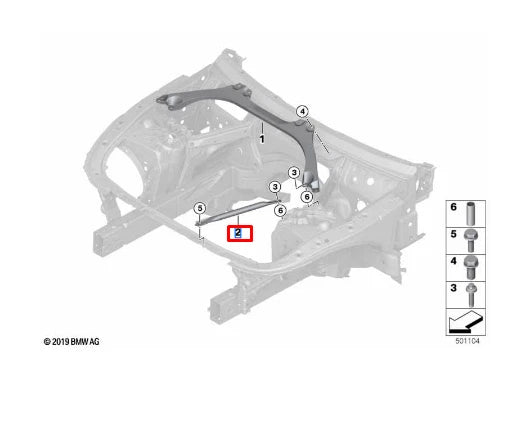 NEW BMW 6 GRAN TURISMO G32 FRONT END BODY BRACE 51617377837 ORIGINAL