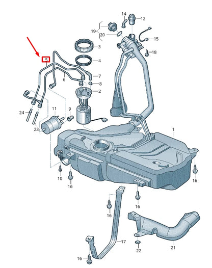 NEW AUDI A1 MK1 FUEL RETUEN LINE 6R0201294 ORIGINAL