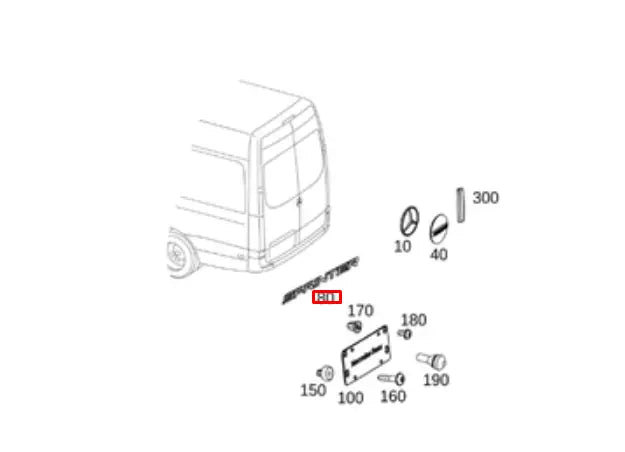NEW MERCEDES-BENZ SPRINTER W907 REAR DOOR BADGE NAMEPLATE A9078171300 ORIGINAL