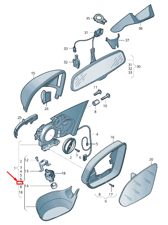 NEW AUDI A8 4H FRONT LEFT LOWER MIRROR HOUSING TRIM 4H0858523AGRU ORIGINAL