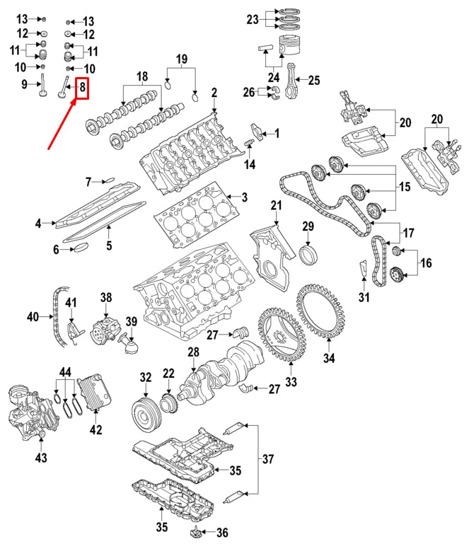 NEW AUDI A8 D3 4E ENGINE INTAKE VALVE 022109601F ORIGINAL