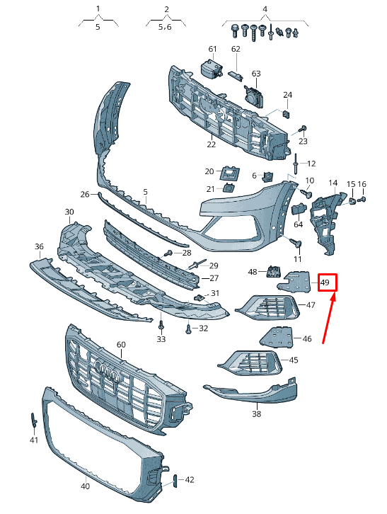 NEW AUDI Q8 4MN FRONT LEFT BUMPER END CAP 4M8807151B4W3 ORIGINAL
