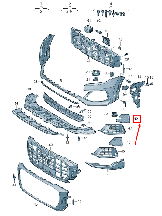 NEW AUDI Q8 4MN FRONT LEFT BUMPER END CAP 4M8807151B4W3 ORIGINAL