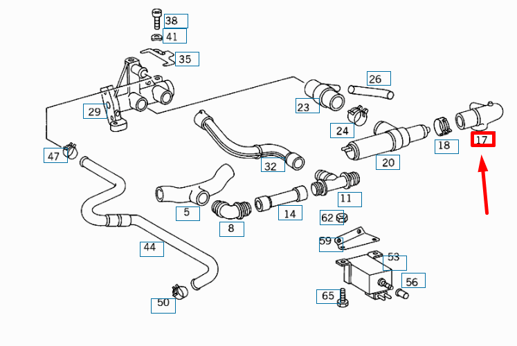 NEW MERCEDES-BENZ E W210 AIR DUCT TO IDLING ADJUSTER HOSE A1190945182 ORIGINAL