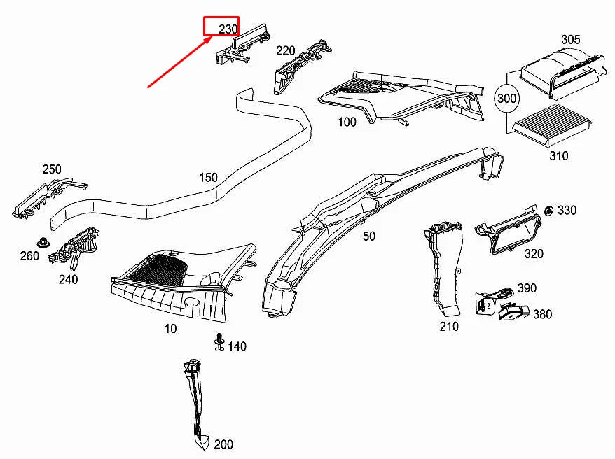 NEW MERCEDES-BENZ E W213 TOP RIGHT AIR DUCT SEALING A2138310600 ORIGINAL
