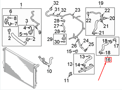 NEW VW BEETLE 5C LEFT HEATER CORE HOSE 5C0122073C ORIGINAL