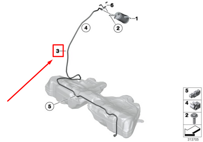 new bmw 6 gran coupe f06 fuel tank vent line 16137225191 7225191 original