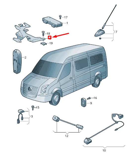 NEW VOLKSWAGEN CRAFTER 2F MK1 INTERFACE BOX BRACKET LHD 2E0945401C