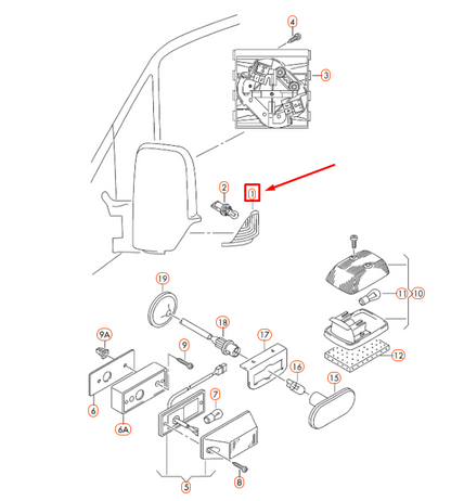 new vw crafter mk1 front right door mirror turn indicator lhd 2e0953050a