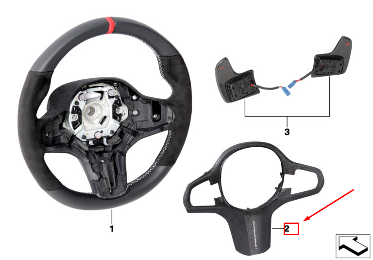 new bmw 5 touring g31 steering wheel cover 32302459670 original