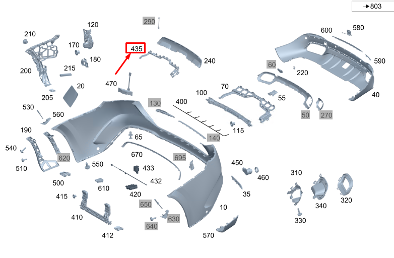 new mercedes-benz gls x167 rear bumper holder a1678858900 original