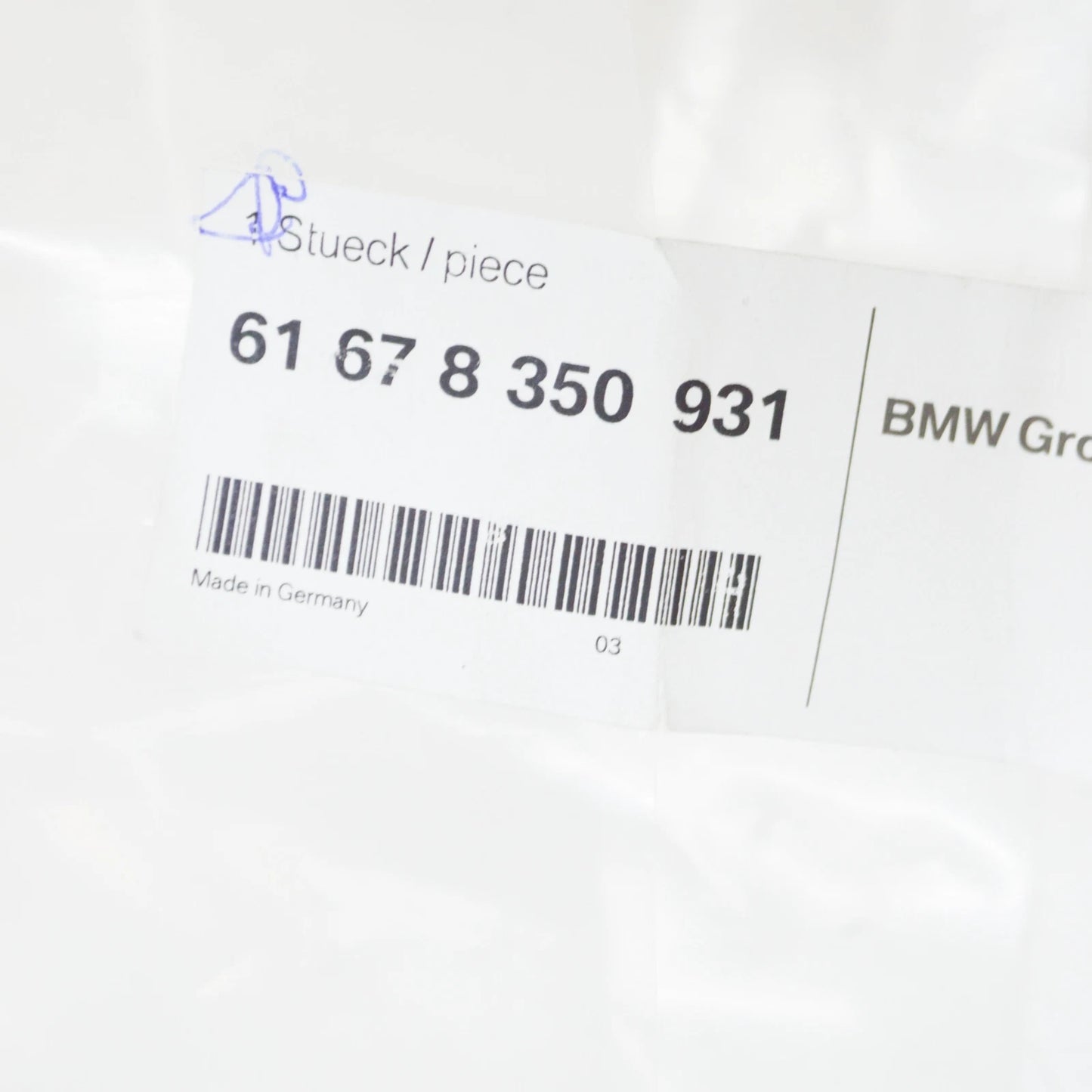 NEW BMW 7 E32 WINDSHIELD WASHER FLUID RESERVOIR 61678350931 8350931 ORIGINAL