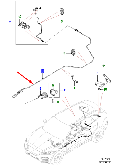 new jaguar f-pace x761 front fuel pipe line t4a26632 original