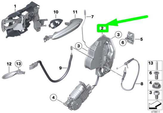 new bmw 5 f10 front right door lock rhd 51215a36e18 5a36e18 original