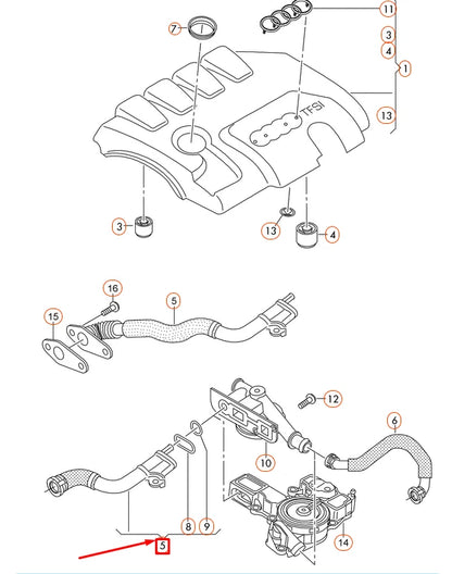 NEW AUDI A4 B8 BREATHER TUBE 06H103213J ORIGINAL