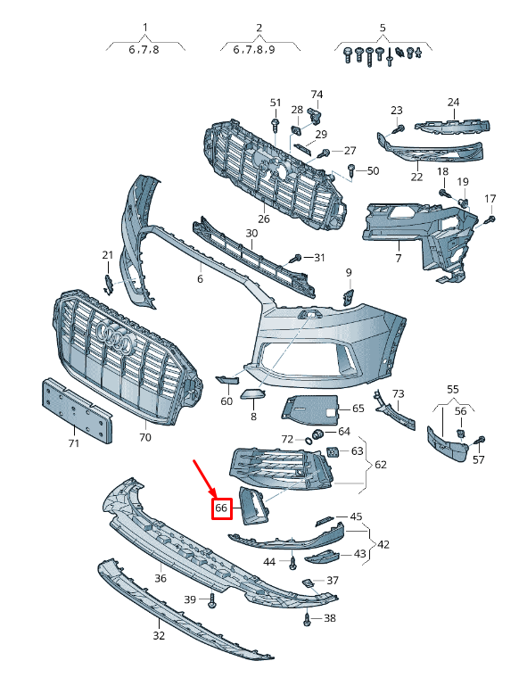 new audi q7 4m front left bumper air guide grille insert 4m0807697a3hk original