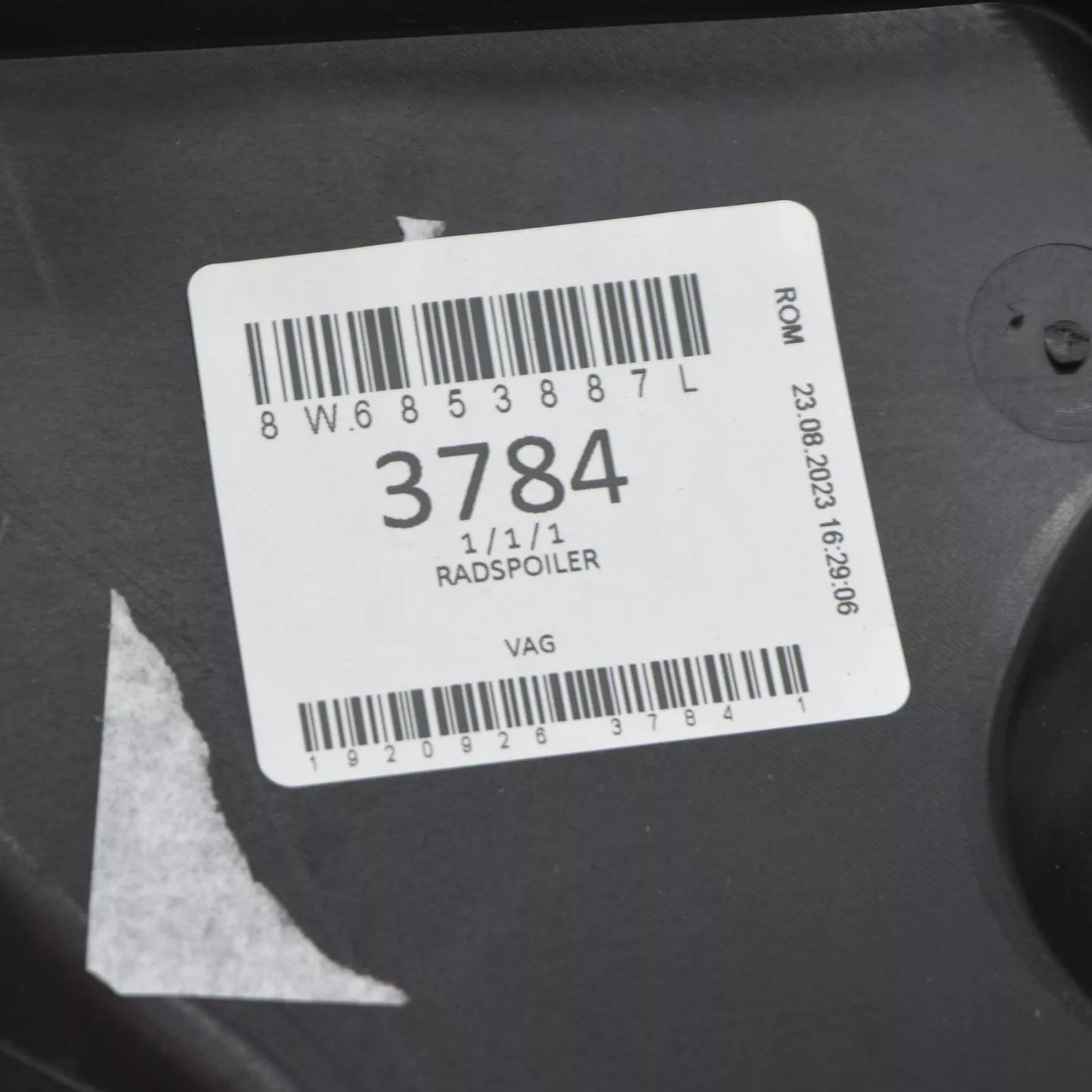 NEW AUDI A5 SPORTBACK F5 FRONT LEFT WHEEL SPOILER 8W6853887L ORIGINAL