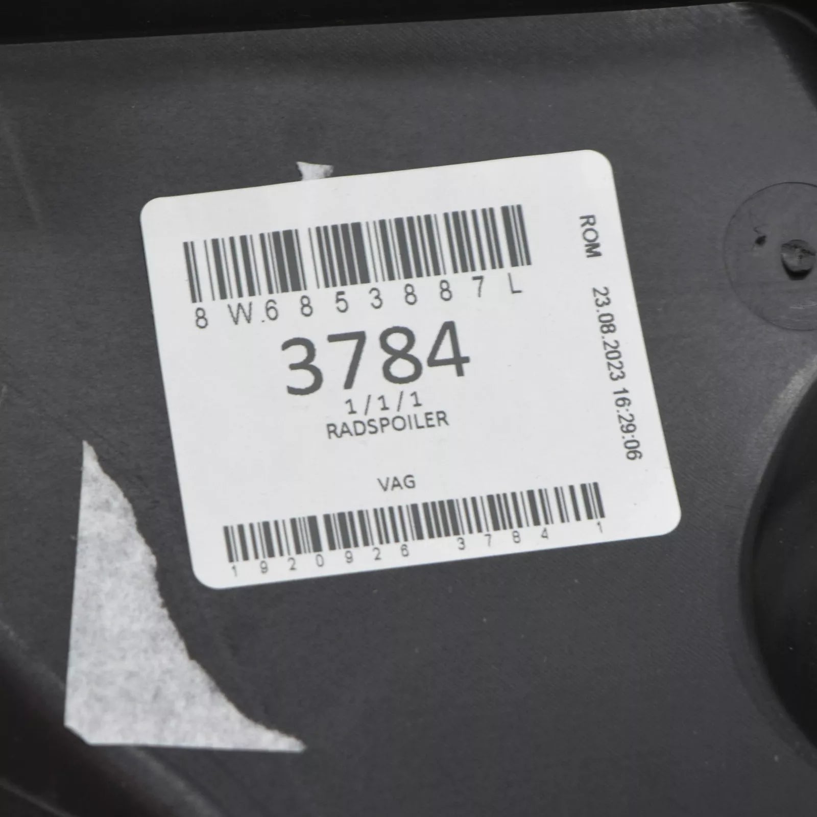 NEW AUDI A5 SPORTBACK F5 FRONT LEFT WHEEL SPOILER 8W6853887L ORIGINAL