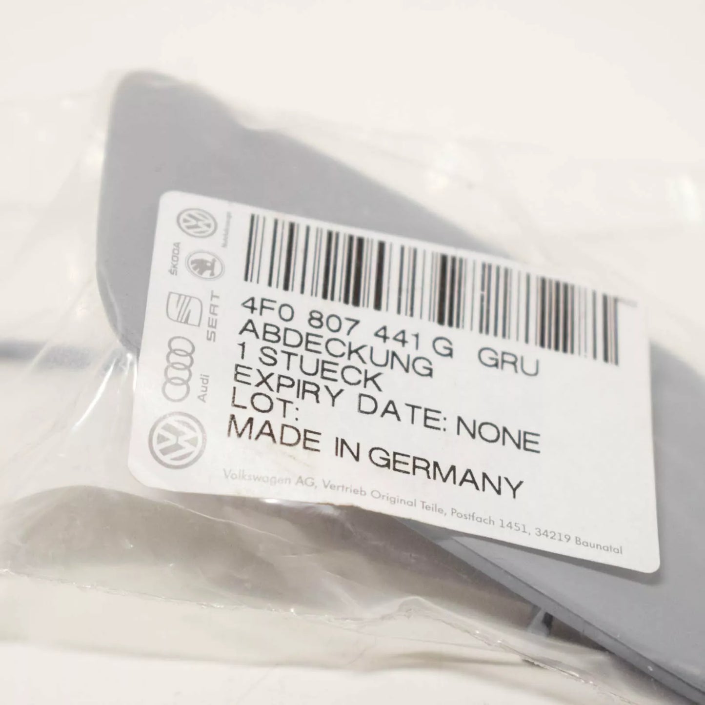 NEW AUDI A6 C6 FRONT BUMPER TOW HOOK EYE COVER 4F0807441GGRU ORIGINAL