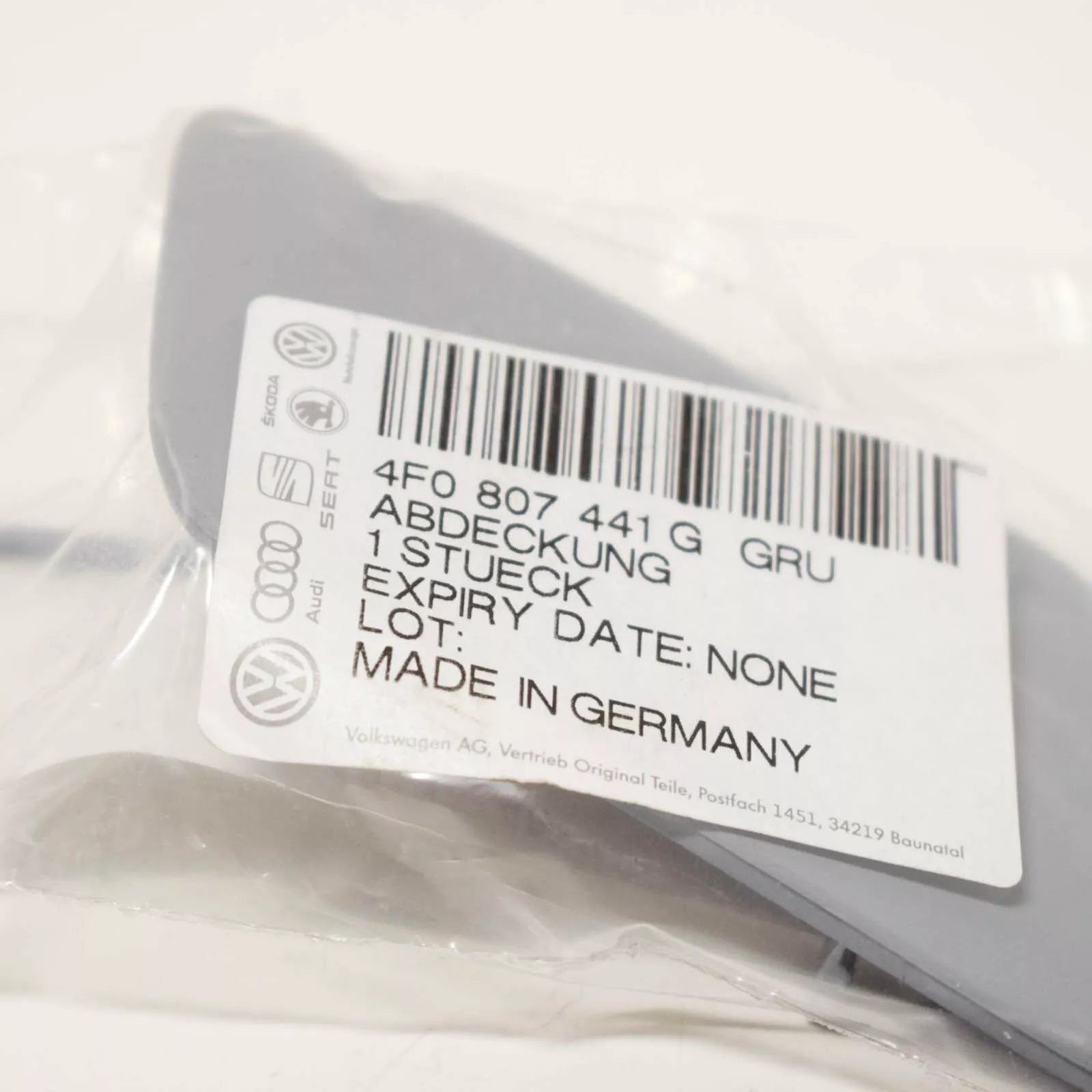 NEW AUDI A6 C6 FRONT BUMPER TOW HOOK EYE COVER 4F0807441GGRU ORIGINAL