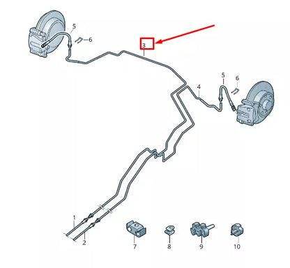 NEW VW SHARAN 7N BRAKE LINE FROM CONNECT PIECE TO BRAKE HOSE 7N0614742B