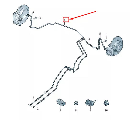 NEW VW SHARAN 7N BRAKE LINE FROM CONNECT PIECE TO BRAKE HOSE 7N0614742B