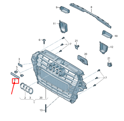new audi a3 8v radiator grille emblem 8v5853736a 2zz 8v5853736a2zz original