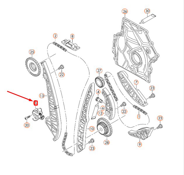 NEW AUDI A1 8X TIMING CHAIN TENSIONER 06K109467P ORIGINAL