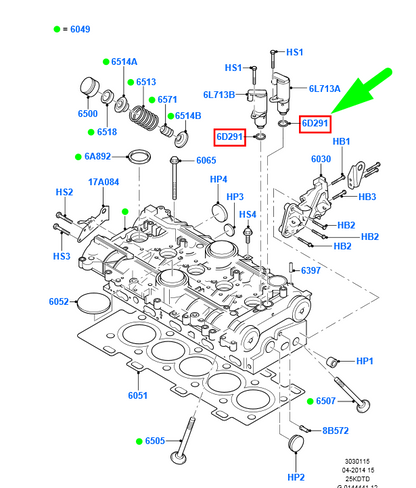 new ford kuga mk1 c394 cylinder head solenoid gasket 1371704 original