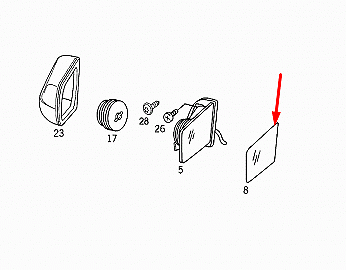 new mercedes-benz e-class w210 left wing mirror glass a2108100121 original