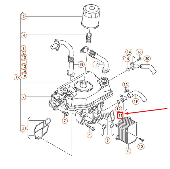 NEW VW TRANSPORTER T5 STRAIGTH COOLANT CONNECTORS REPAIR KIT 03L198807A ORIGINAL
