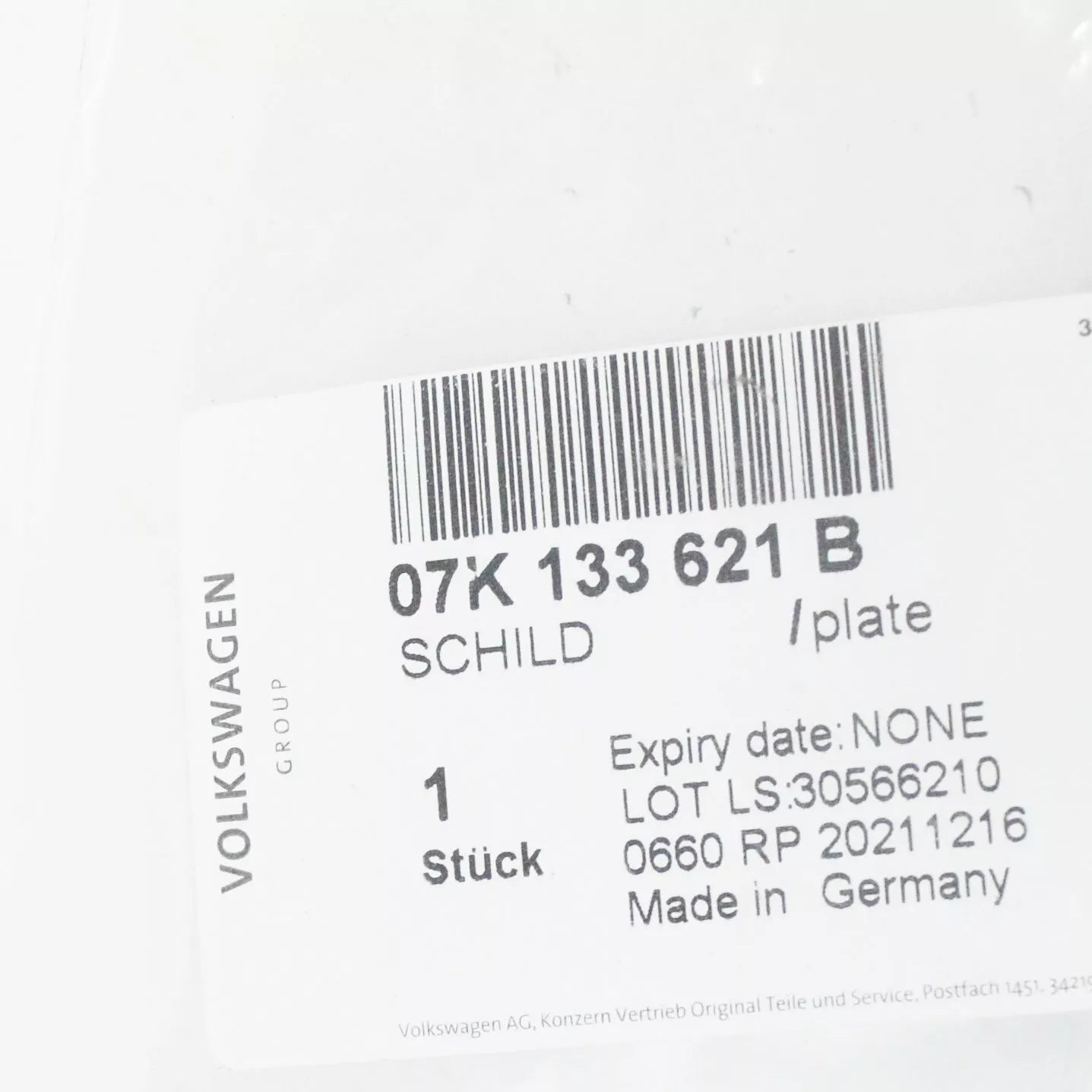 NEW AUDI RSQ3 8U ENGINE INTAKE MANIFOLD LOGO PLATE 07K133621B