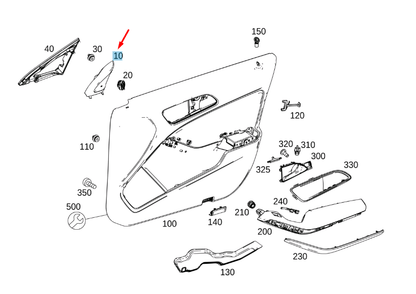new mb gla x156 front left triangular mirror cover plate a15672001119h68