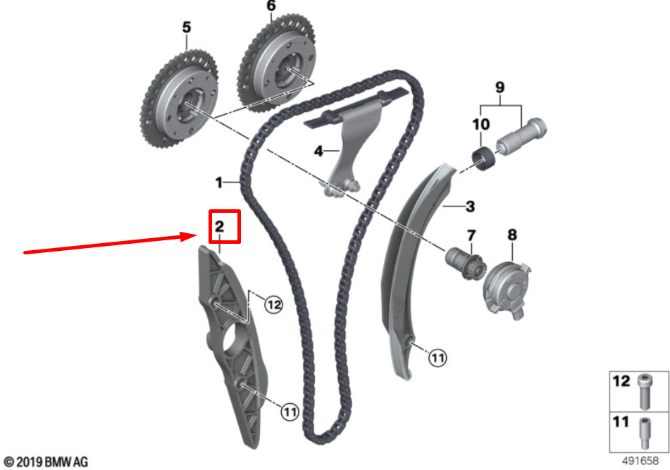 new mini cooper f56 timing valve train guide rail 11318631844 8631844 original