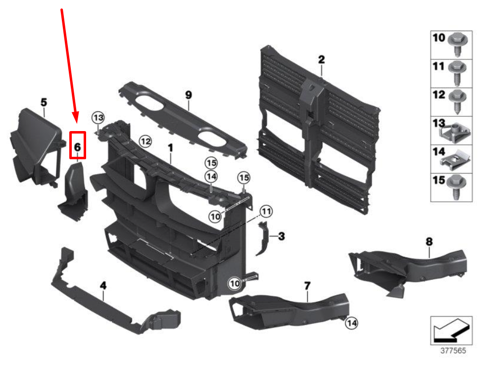new bmw x6 f16, f86 front right brake air duct 7343806 51747343806 original