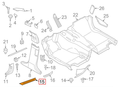 NEW BMW 5 F10 FRONT LEFT DOOR STILL STRIP 51477203601 2015 ORIGINAL