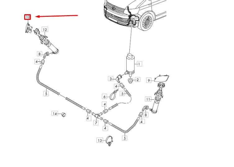 NEW VW TRANSPORTER T6 RIGHT HEADLIGHT WASHER COVER CAP 7E5955110AGRU ORIGINAL