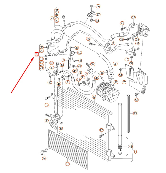NEW VOLKSWAGEN BEETLE A5 A/C REFRIGERANT LINE 5C0820741C ORIGINAL