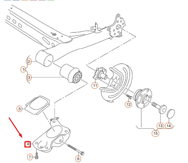 NEW AUDI A3 8V REAR AXLE LEFT BEARING BRACKET 5Q0501545D ORIGINAL
