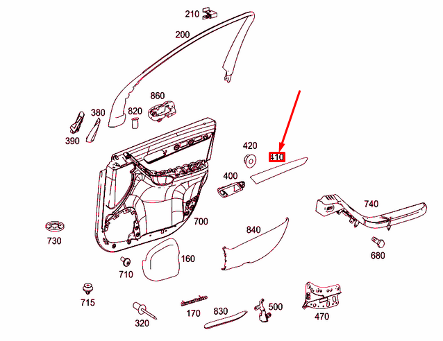 new mercedes-benz r w251 front right door trim strip a2517201822 original