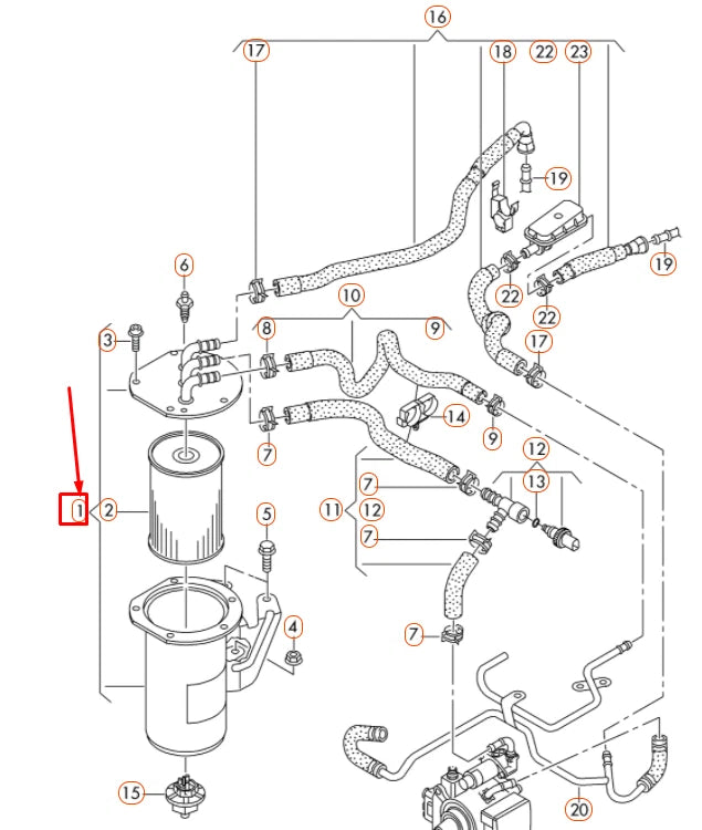 NEW VOLKSWAGEN BEETLE A5 FUEL FILTER 1K0127400N ORIGINAL