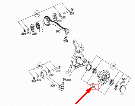 new mercedes-benz slk r172 front wheel hub spindle bearing a2043300625 original