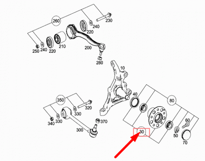 new mercedes-benz slk r172 front wheel hub spindle bearing a2043300625 original