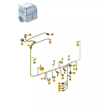 NEW VW TRANSPORTER VI T6 TAILGATE WIRING LOOM HARNESS 7E0971145MT