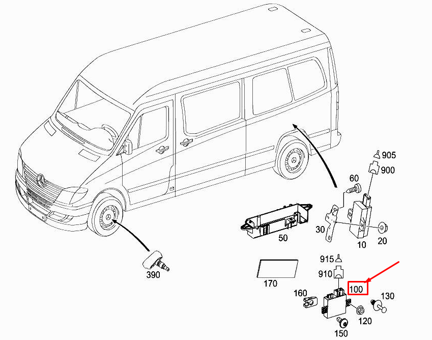 NEW MERCEDES-BENZ SPRINTER 906 TPM CONTROL UNIT A9069002802 ORIGINAL