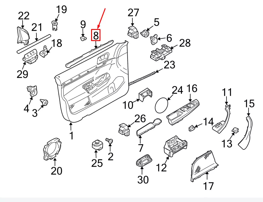NEW VW GOLF V 1K MK5 FRONT RIGHT DOOR TRIM MOLDING 1K48674402U0 ORIGINAL