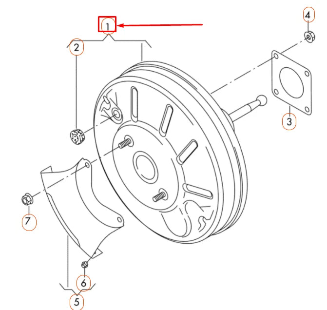 NEW VOLKSWAGEN PASSAT B7 BRAKE BOOSTER LHD 3C1614106R ORIGINAL