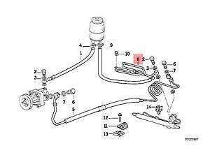 new bmw e36 m3 power steering return hose 2228284 32412228284 original