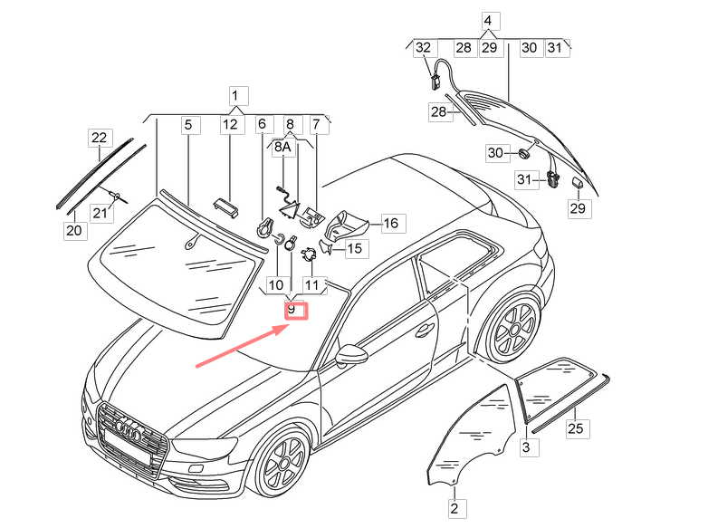 new volkswagen passat b8 3g windscreen rain sensor cover 8v0907613 original